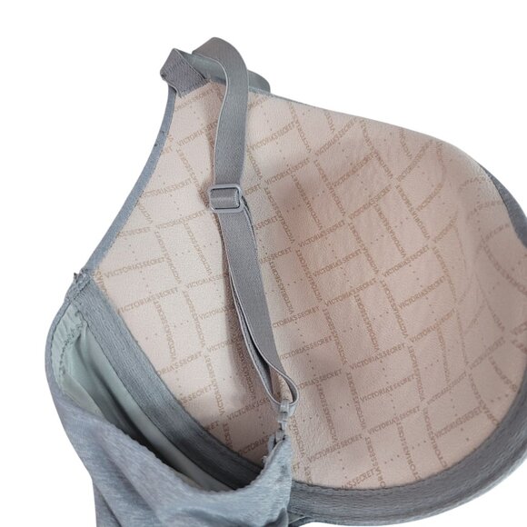Victoria's Secret Uplift Semi Demi Bra Gray 34D Underwire Adjustable Seamless - Picture 7 of 9